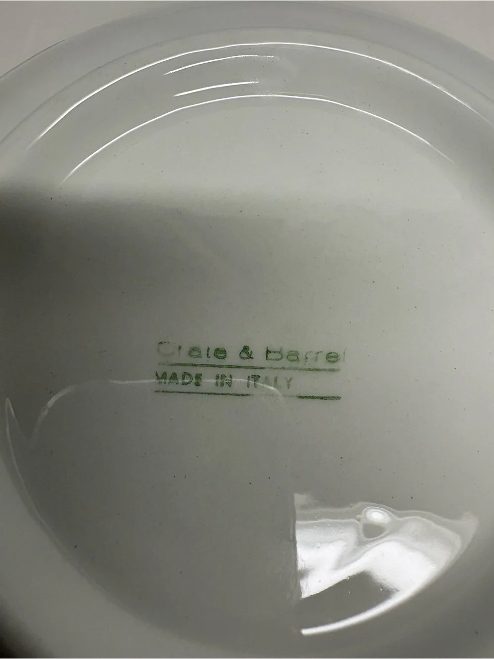 Crate & Barrel Blue White Splatterware Ceramic Serving Bowl Italy